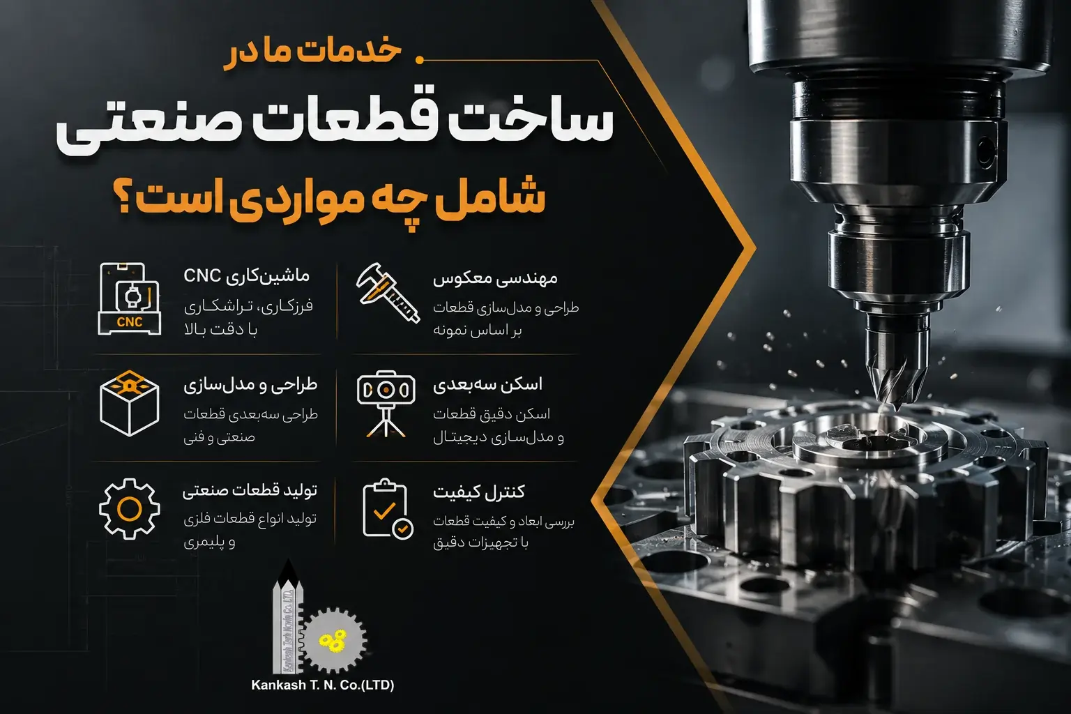 خدمات کنکاش طرح نوین در ساخت قطعات صنعتی