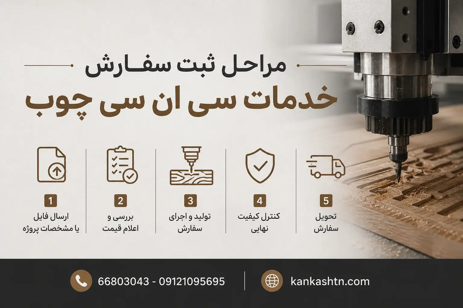مراحل ثبت سفارش CNC چوب